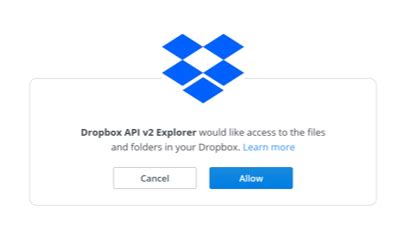 dropbox api explorer